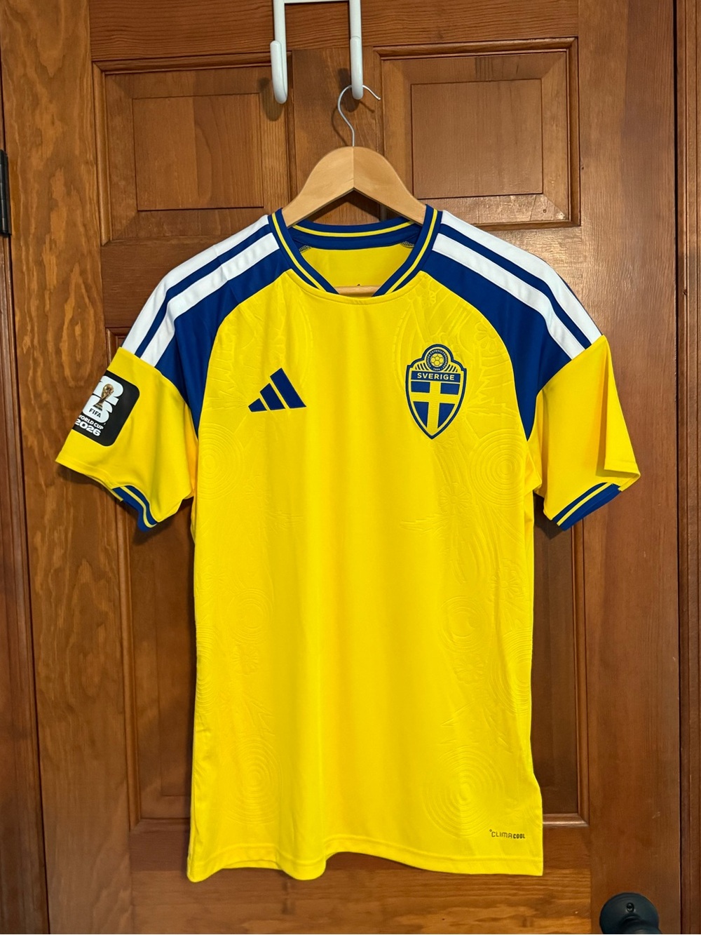 adidas Yellow and Blue Sweden Men’s Soccer Jersey